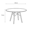 Mesa Eames Vidrio 120cm