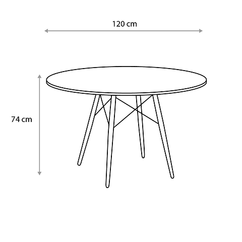 Mesa Eames Vidrio 120cm