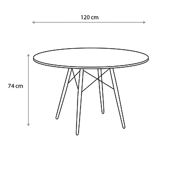 Mesa Eames Blanca 120cm