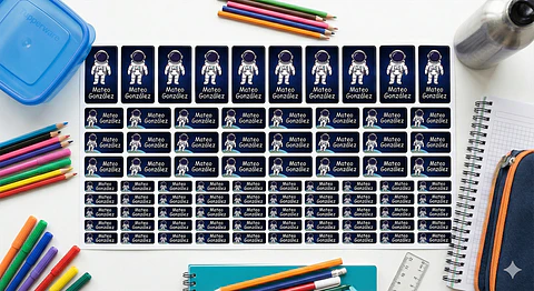 90 Etiquetas Escolares Vinilo - Laminado Resistente Al Agua