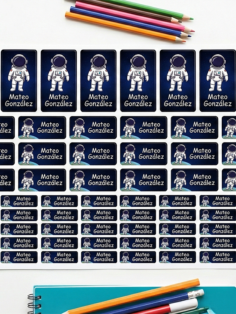 90 Etiquetas Escolares Vinilo - Laminado Resistente Al Agua 2