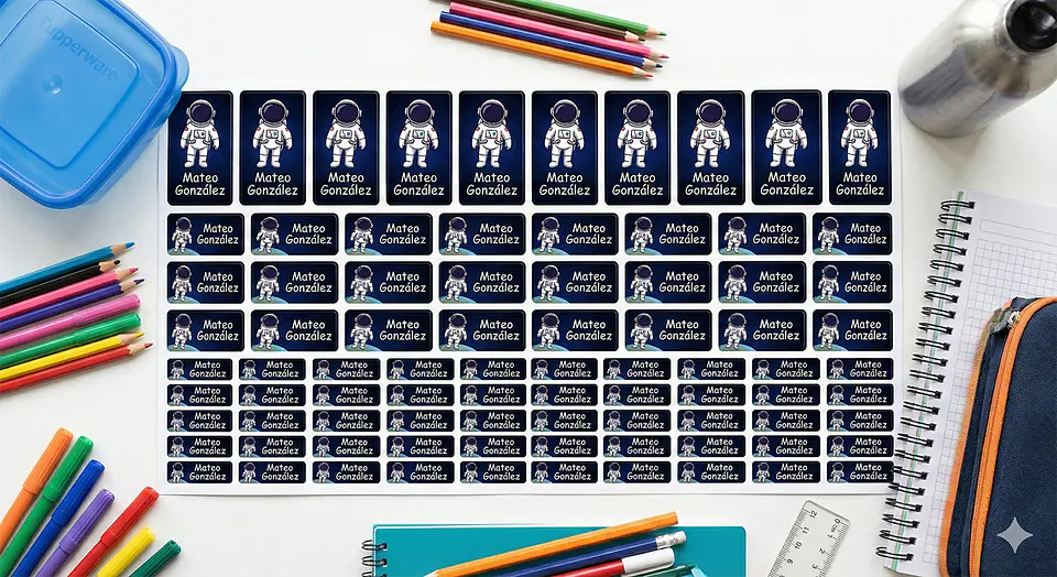 90 Etiquetas Escolares Vinilo - Laminado Resistente Al Agua 2