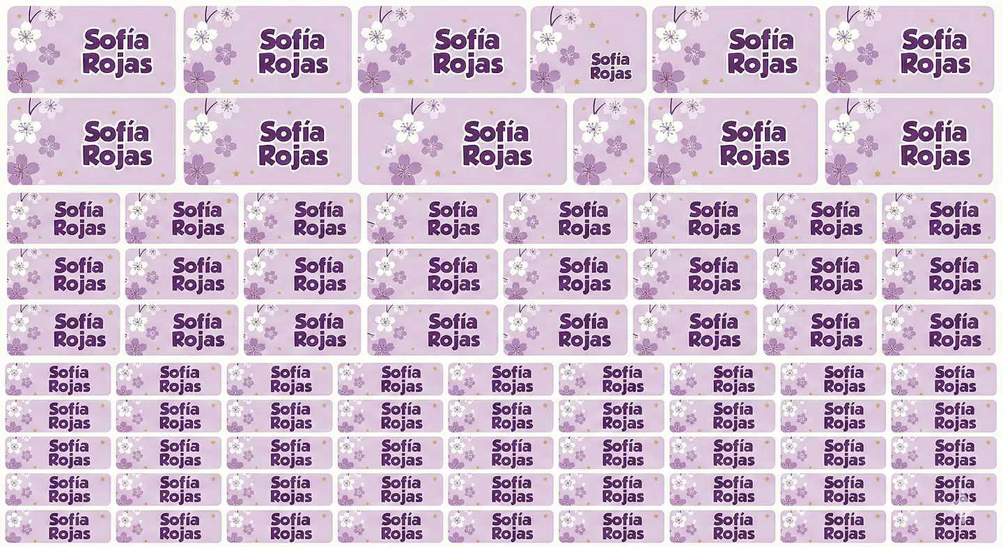 90 Etiquetas Escolares Vinilo - Laminado Resistente Al Agua 4