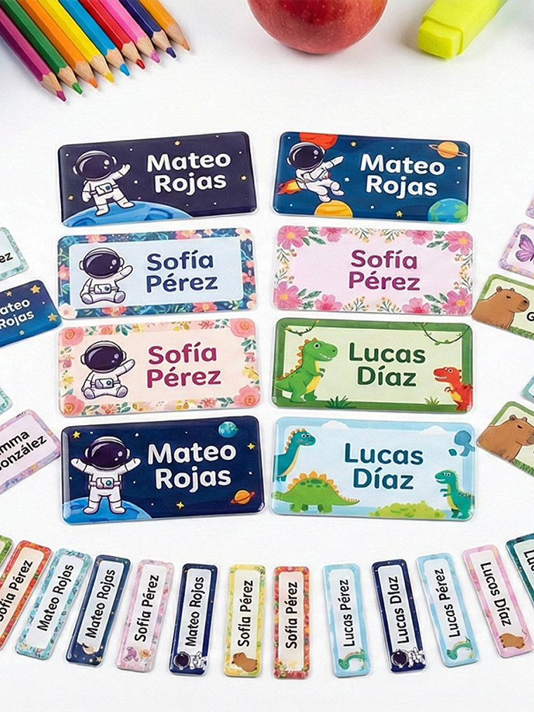 90 Etiquetas Escolares Vinilo - Laminado Resistente Al Agua 5