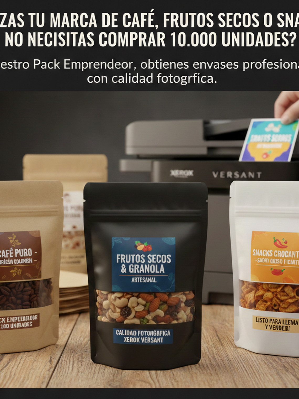 Pack Emprendedor: 100 Doypacks Personalizados (Etiqueta Premium) 1