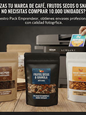 Pack Emprendedor: 100 Doypacks Personalizados (Etiqueta Premium)