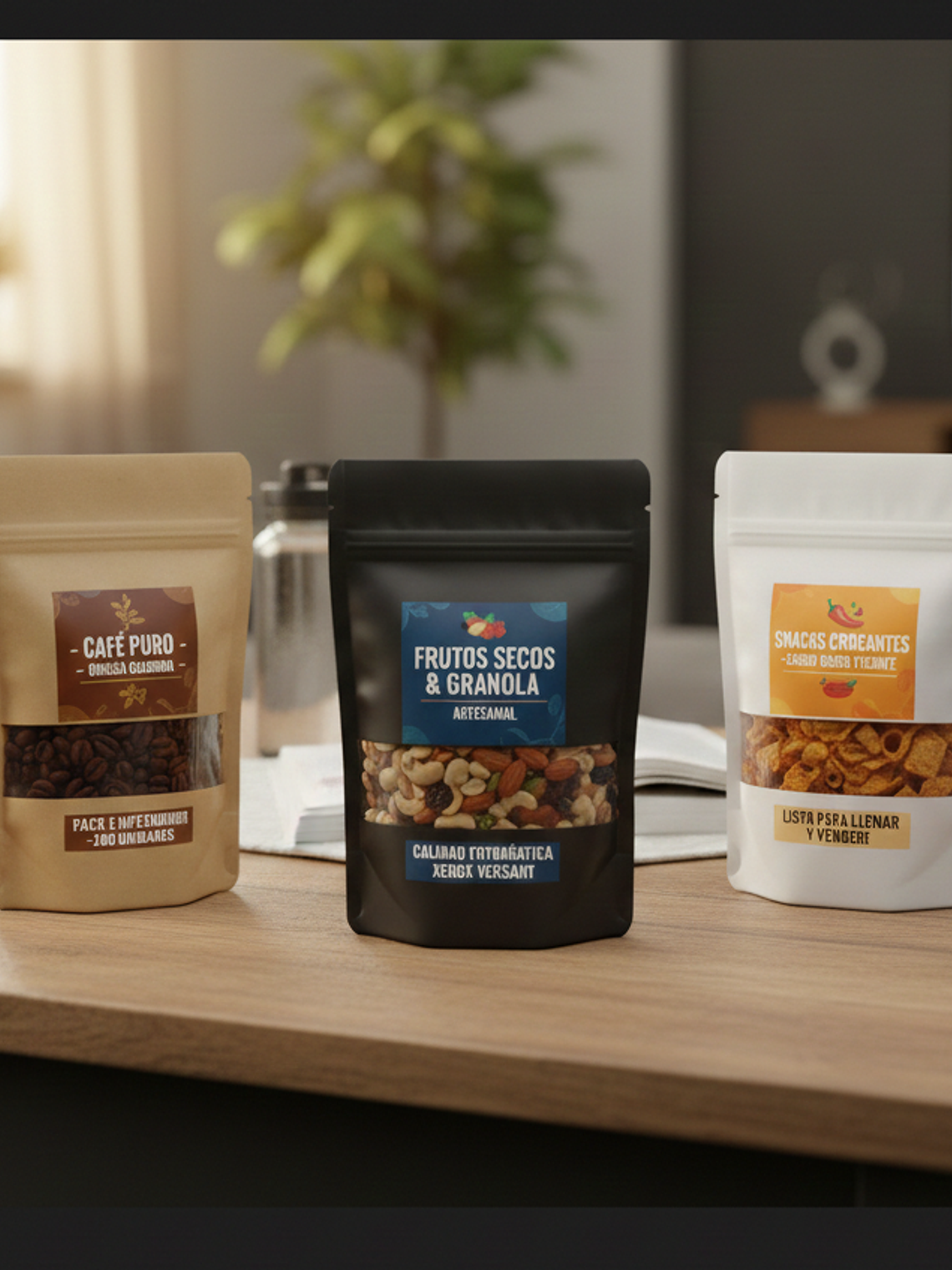 Pack Emprendedor: 100 Doypacks Personalizados (Etiqueta Premium) 2