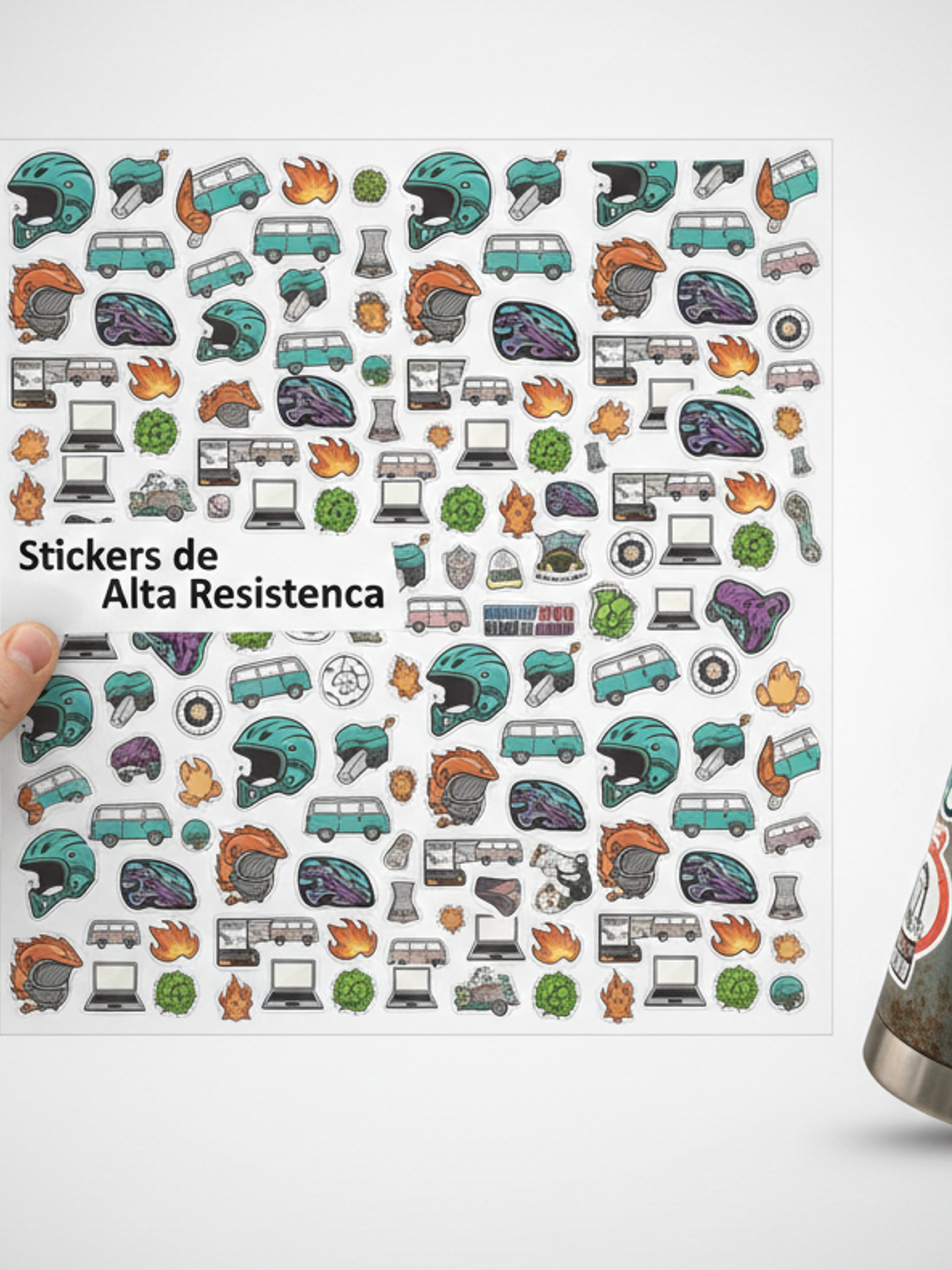 Stickers de Alta Resistencia (Waterproof) - Troquelado a Forma 2