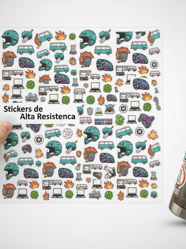 Stickers de Alta Resistencia (Waterproof) - Troquelado a Forma 2