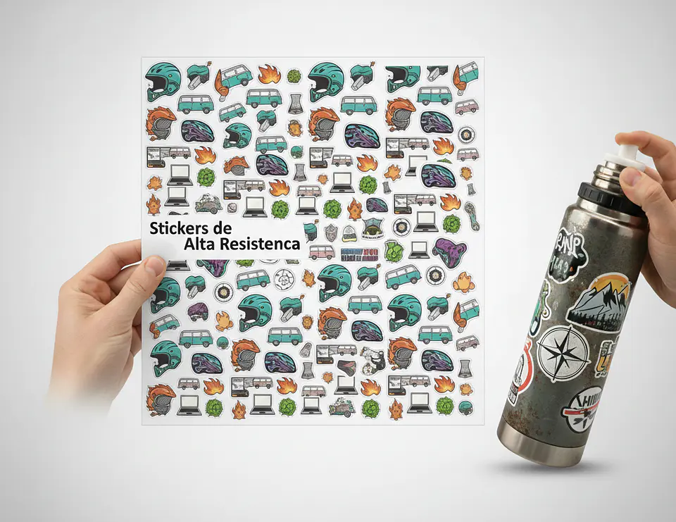 Stickers de Alta Resistencia (Waterproof) - Troquelado a Forma 2