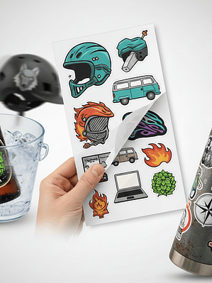 Stickers de Alta Resistencia (Waterproof) - Troquelado a Forma