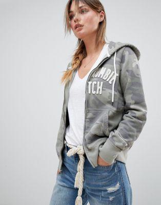 Abercrombie & Fitch Authentic Logo Zip Through Hoodie...