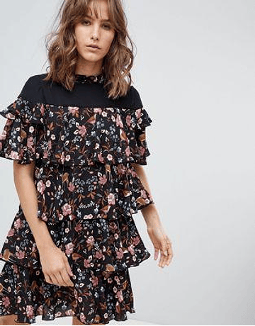 Vero Moda Ruffle Floral Print Dress