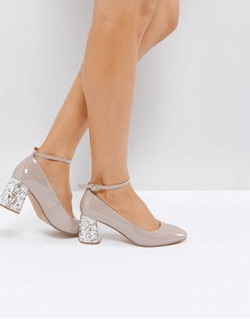 SNOWFLAKE Jewelled Mid Heels