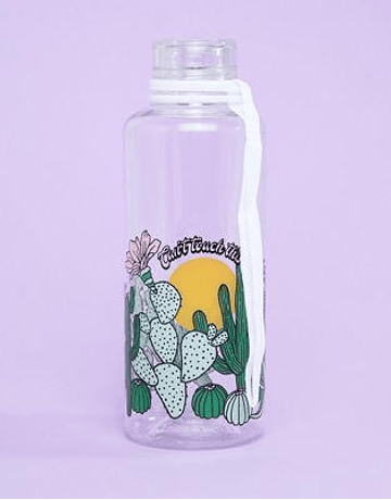 Monki cactus print water bottle in Cactus print