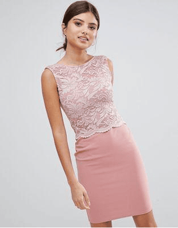 Girls on Film Midi Dress With Lace Top