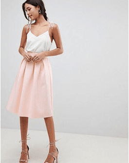 DESIGN midi prom skirt in scuba