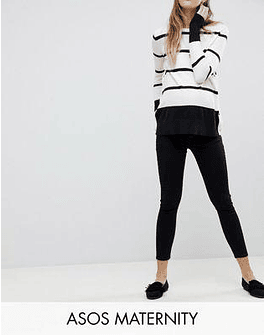 DESIGN Maternity Whitby low rise skinny jeans with removable bump band in clean black