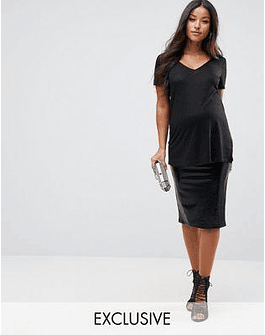 Maternity Over The Bump High Shine Skirt