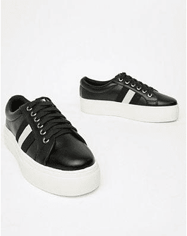 London Rebel Lace Up Flatform Sneakers