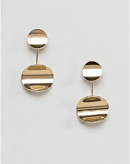 Nylon disc drop earrings