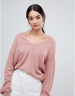 Vila v neck knit sweater