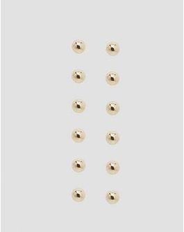 DESIGN pack of 6 tiny stud multipack earrings