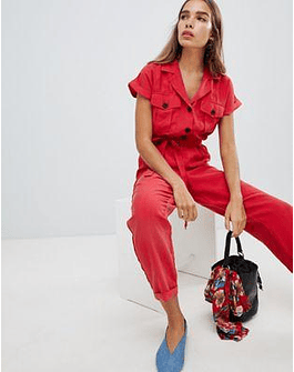 New Look Utility Button Through Jumpsuit