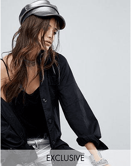 Sacred Hawk Baker Boy Cap In Metallic