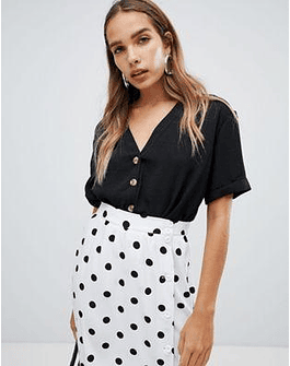 New Look Button Through Boxy Shirt