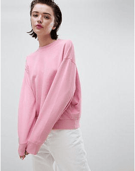 Weekday cropped sweatshirt in pink