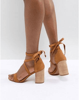 DESIGN Travis Tie Leg Heeled Sandals