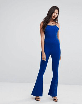 Missguided Racer Neck Frill Hem Jumpsuit