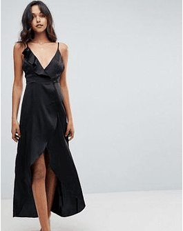 Frill Front Plunge Sleepwear Maxi Slip