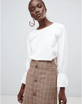 Finery Dunsley fluted cuff sweatshirt