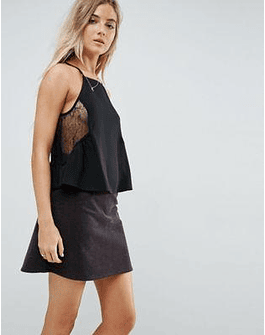 Square Neck Lace Insert Cami