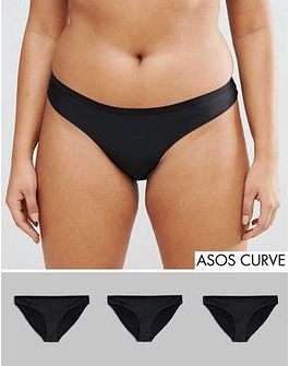 DESIGN Curve 3 pack seam free brazilian pants