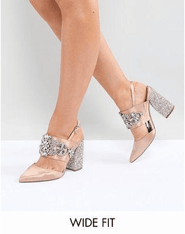 PERFECT COMBO Wide Fit Bridal Embellished Heels