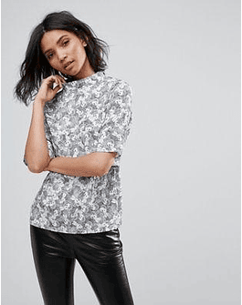 Neon Rose Bunny Boiler Print Shell Top