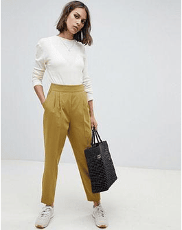 DESIGN high waist tapered pants