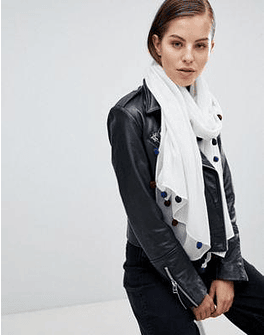 French Connection Pom Pom Oversized Scarf