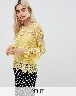 River Island Petite All Over Lace Blouse
