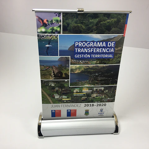 Pendón mini roller 21x30 cm publicitario