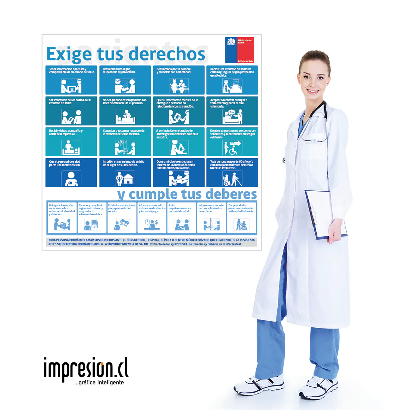 Cartel Deberes y Derechos en acrílico 1