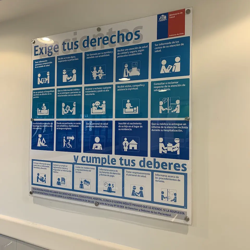 Cartel Deberes y Derechos en acrílico 2