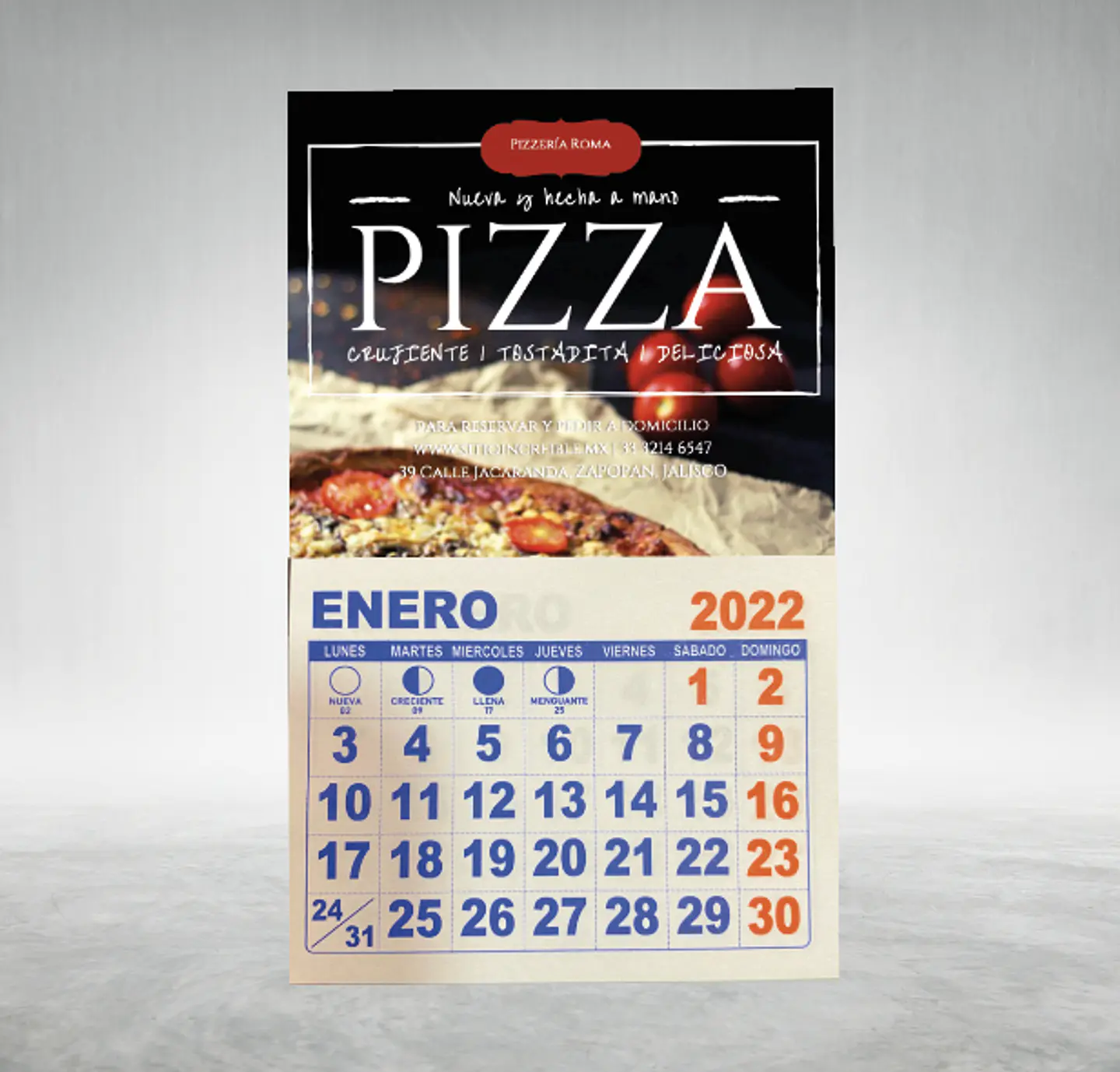 Calendario con imán refrigerador 1