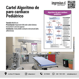 Cartel Algoritmo de paro cardiaco Pediátrico