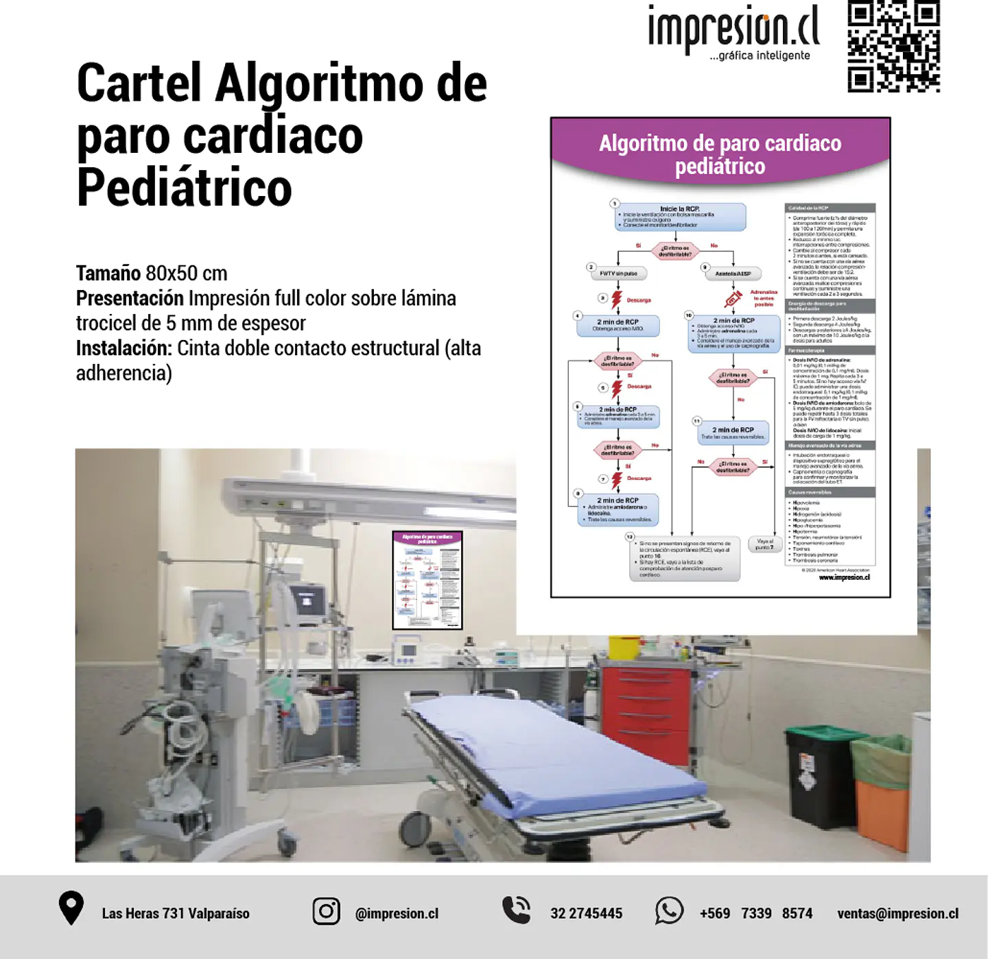 Cartel Algoritmo de paro cardiaco Pediátrico 1