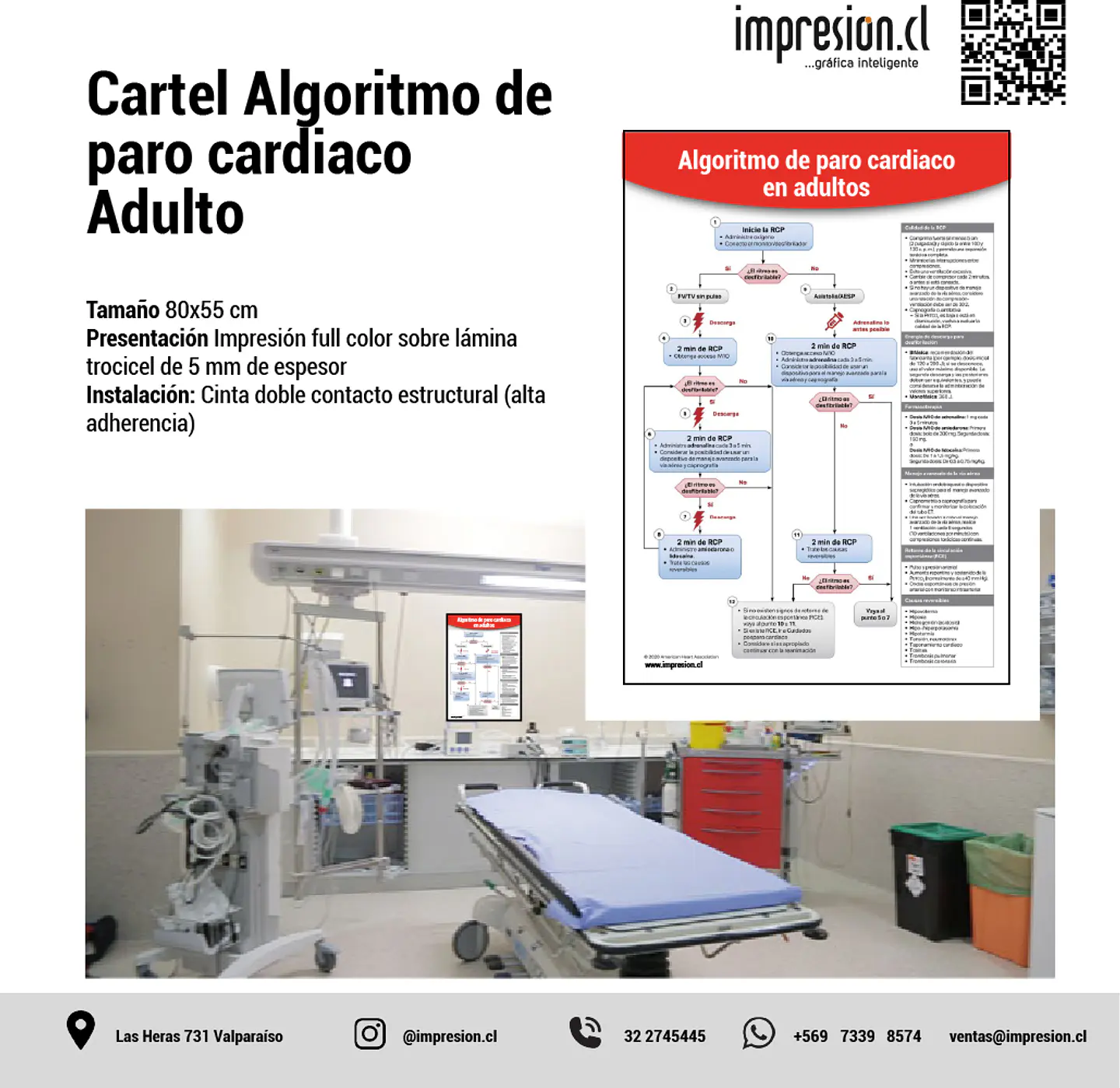 Cartel Algoritmo de paro cardiaco en adultos 1