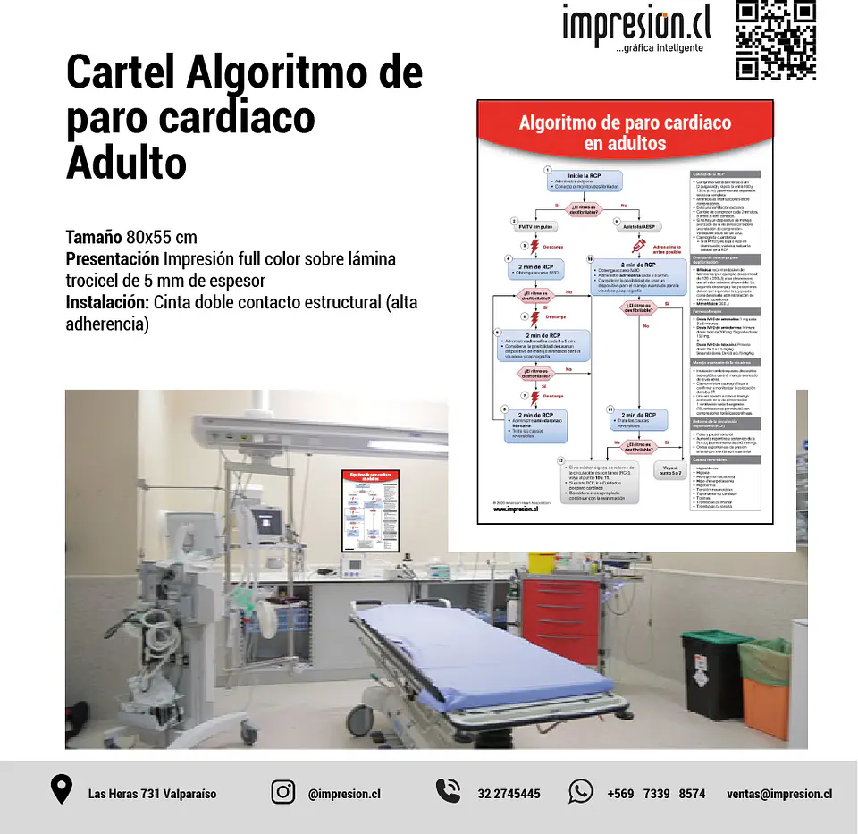 Cartel Algoritmo de paro cardiaco en adultos 1